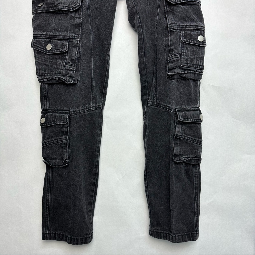Y2K Men’s Denim Cargo style Black‎ Pants - Picture 4 of 16